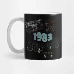 1983 on retro music, grunge radio Mug